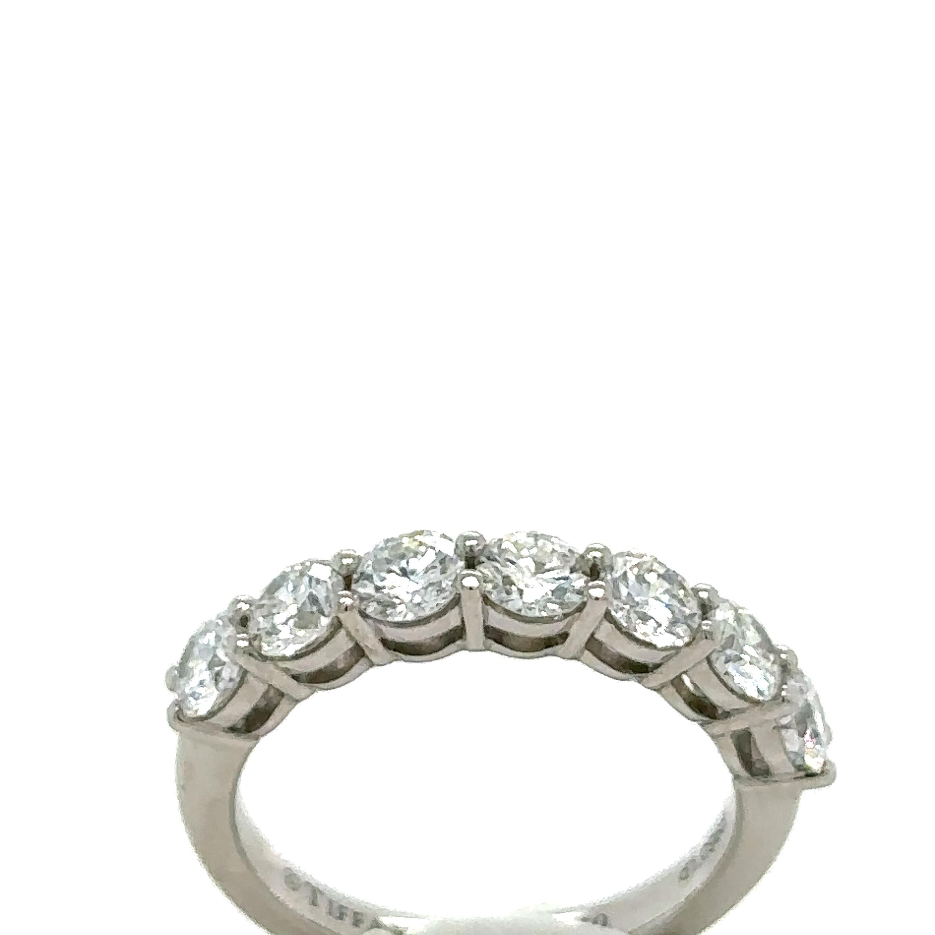 Brilliant Cut Tiffany & Co Diamond Half Eternity Ring 1.09ct
