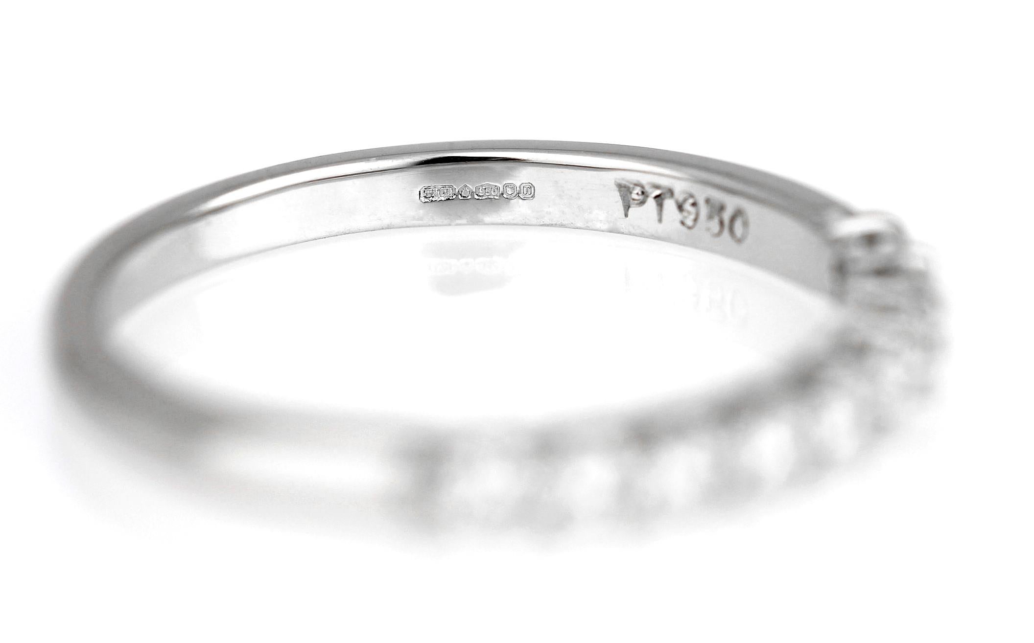 Anglo-Indian Tiffany & Co. Diamond Half Eternity Ring in Platinum, British Hallmarked 