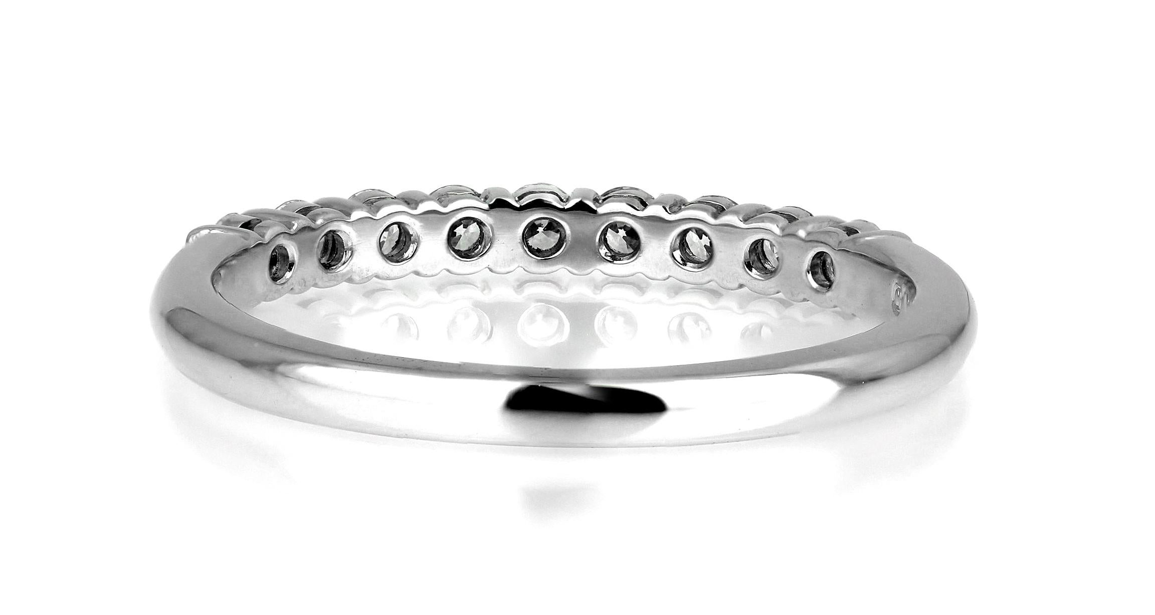 Brilliant Cut Tiffany & Co. Diamond Half Eternity Ring in Platinum, British Hallmarked 