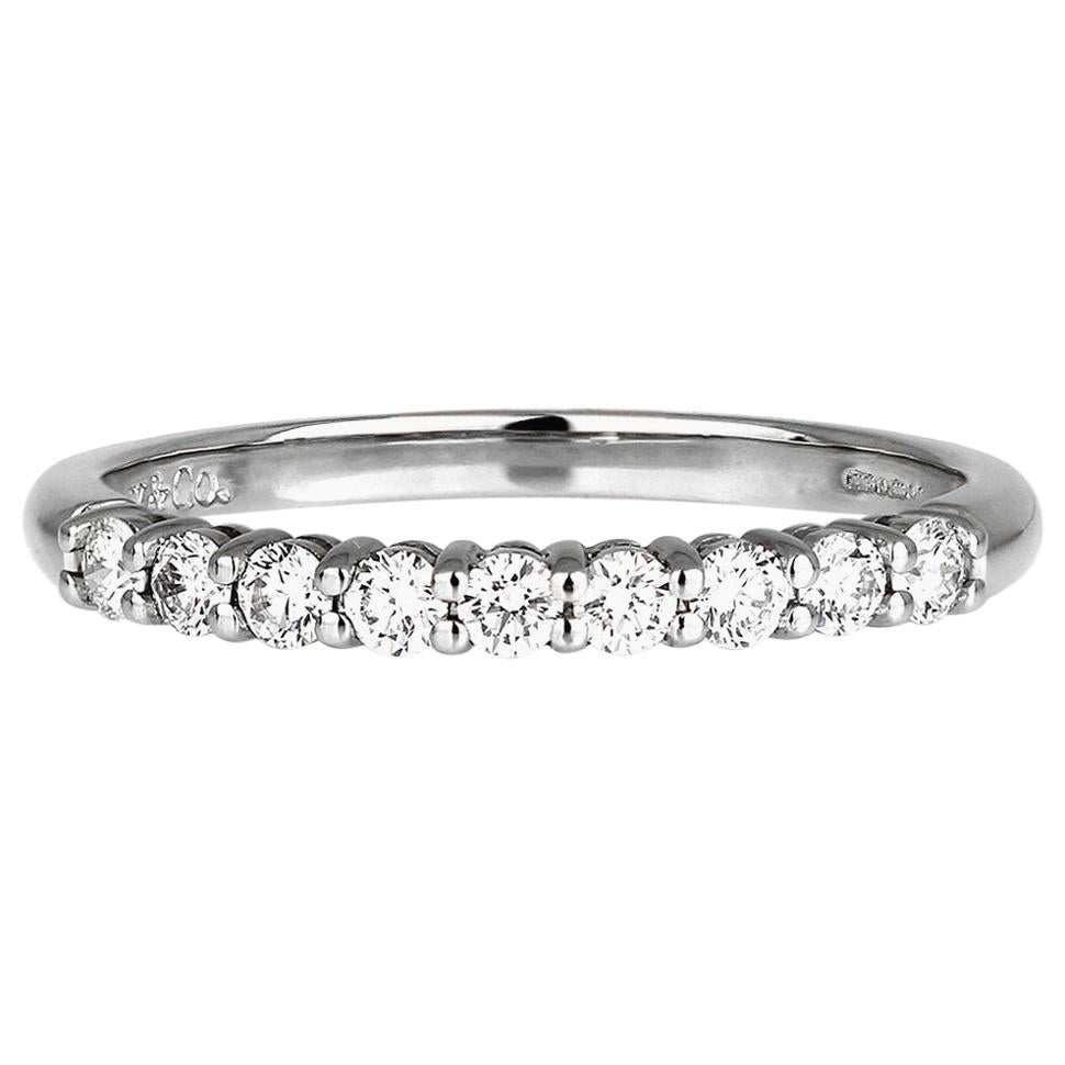 Tiffany & Co. Diamond Half Eternity Ring in Platinum, British Hallmarked "T&Co"