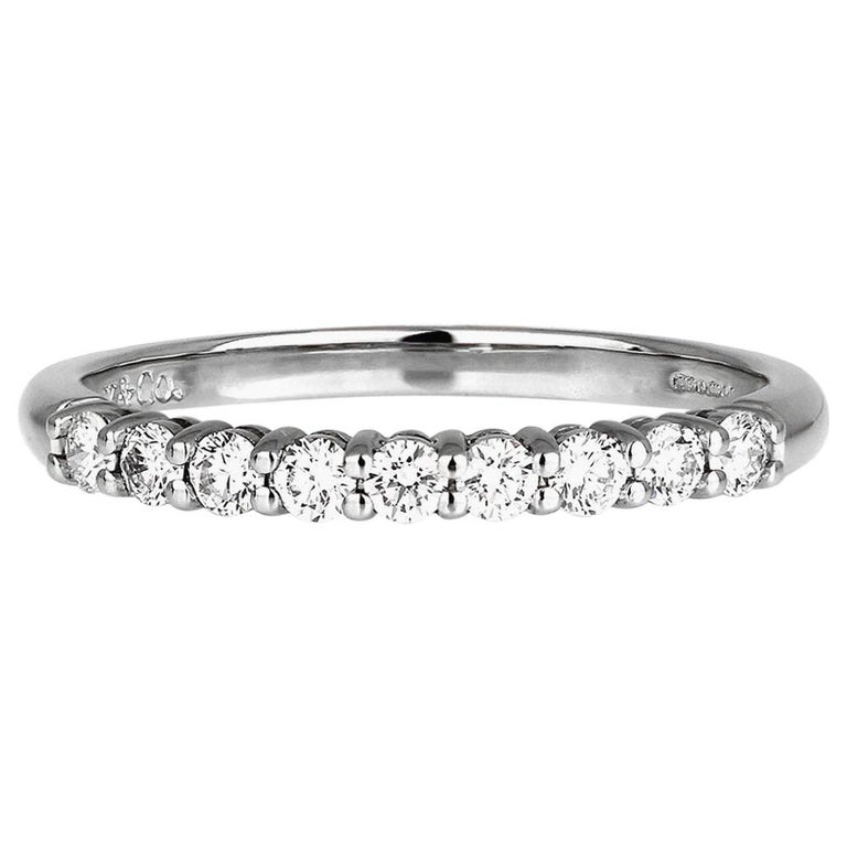 Tiffany And Co Diamond Half Eternity Ring In Platinum British Hallmarked T Co For Sale At 1stdibs