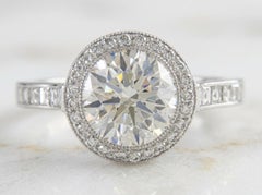 Tiffany & Co. Diamond Halo Engagement Ring – 1.89 Total Carat