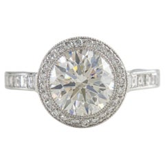 Tiffany & Co. Diamond Halo Engagement Ring – 1.89 Total Carat