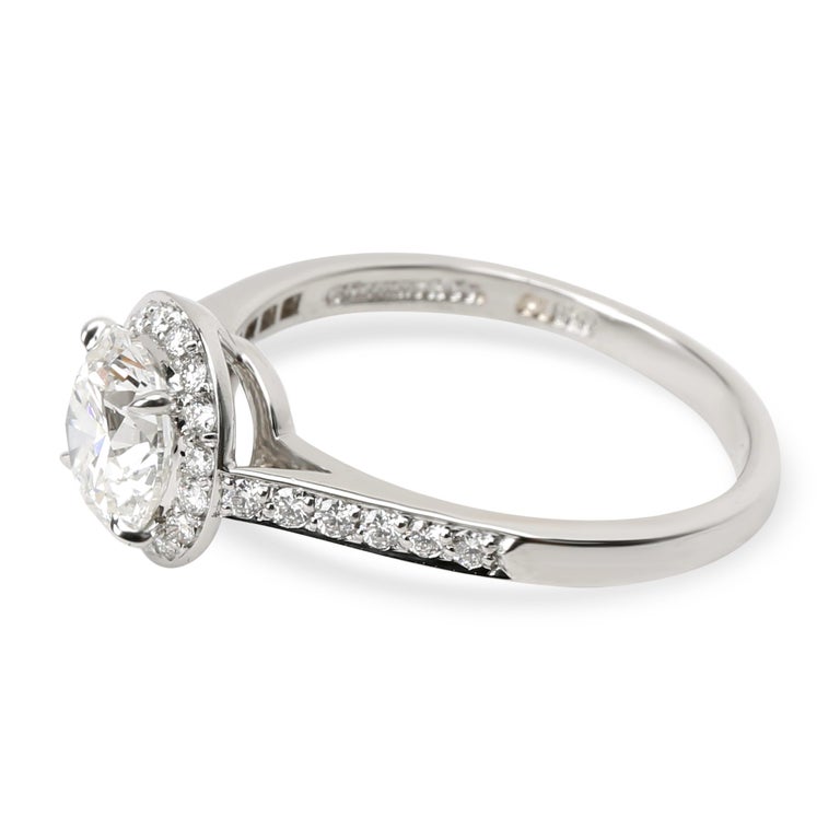 Tiffany and Co. Diamond Halo Engagement Ring in Platinum '1.30 Carat H/VVS1' For Sale at 1stDibs