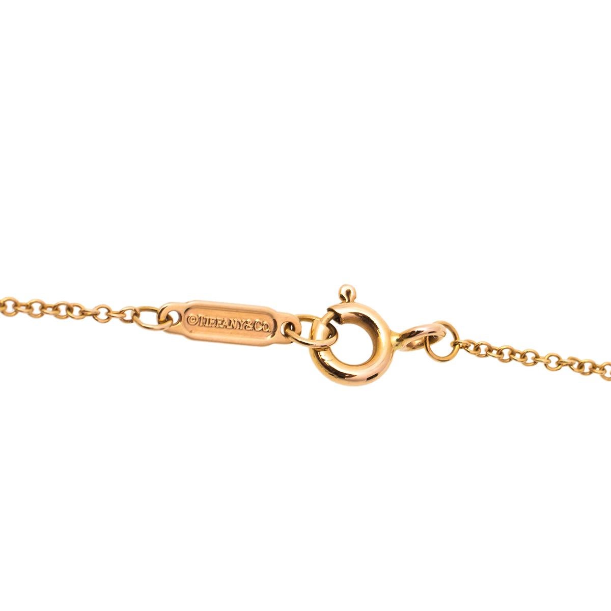 Contemporary Tiffany & Co. Diamond Heart 18K Yellow Gold Pendant Necklace