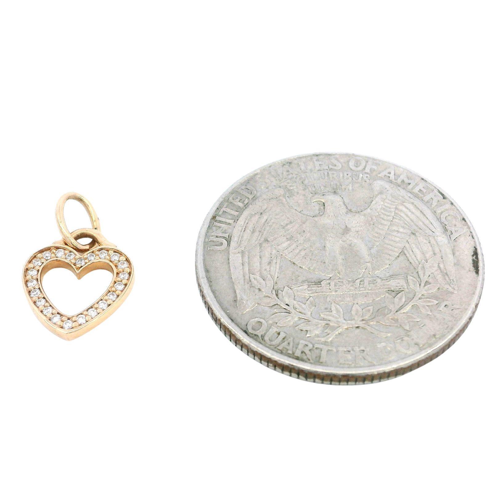 Tiffany & Co. Charm a forma di cuore con diamante in oro rosa 18k in vendita 5
