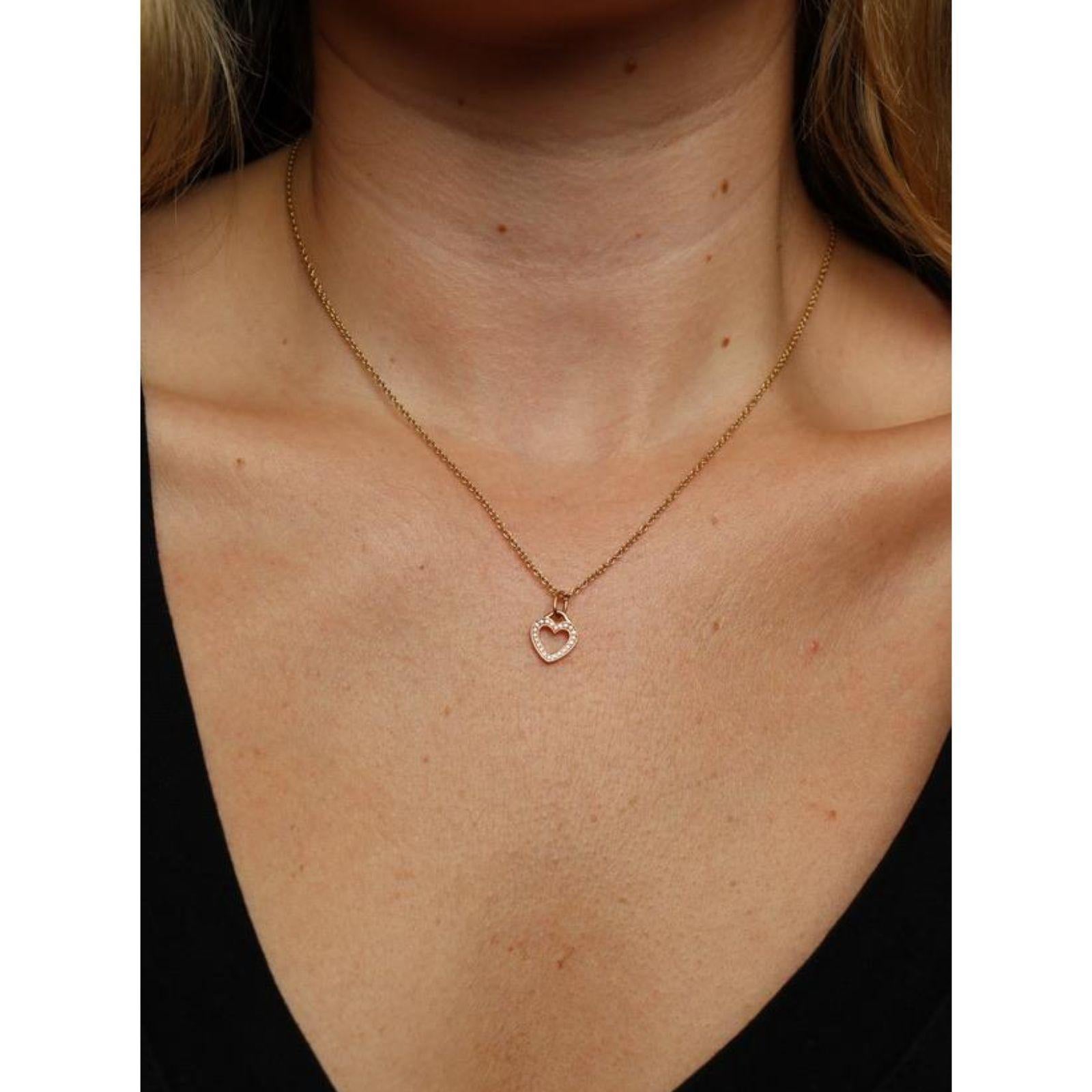 Tiffany & Co. Charm a forma di cuore con diamante in oro rosa 18k in vendita 6