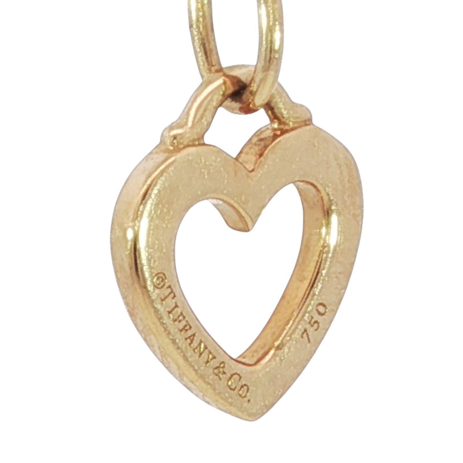 Tiffany & Co. Charm a forma di cuore con diamante in oro rosa 18k in vendita 2