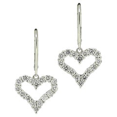 Used Tiffany & Co. Diamond Heart Drop Earrings