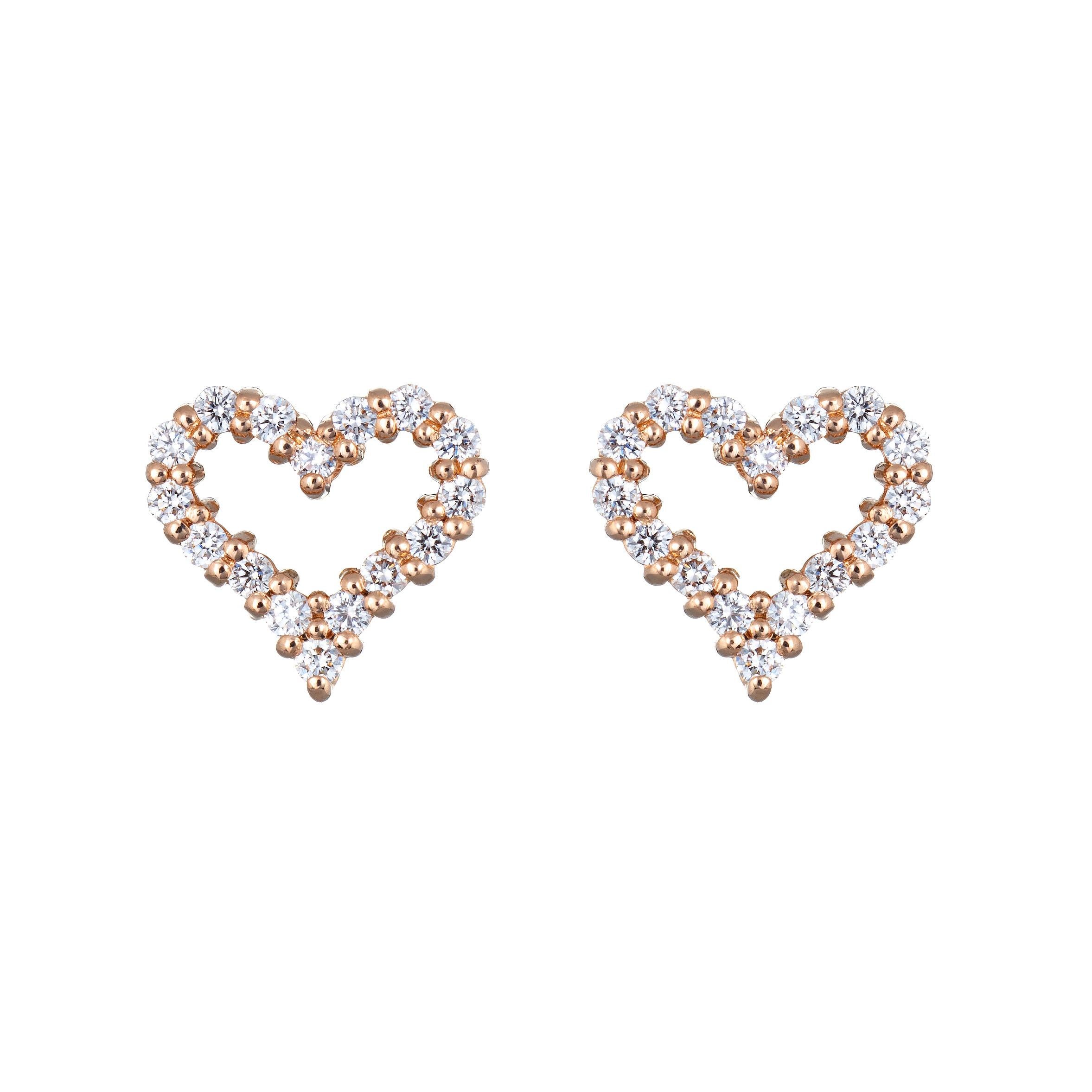 tiffany rose gold heart earrings