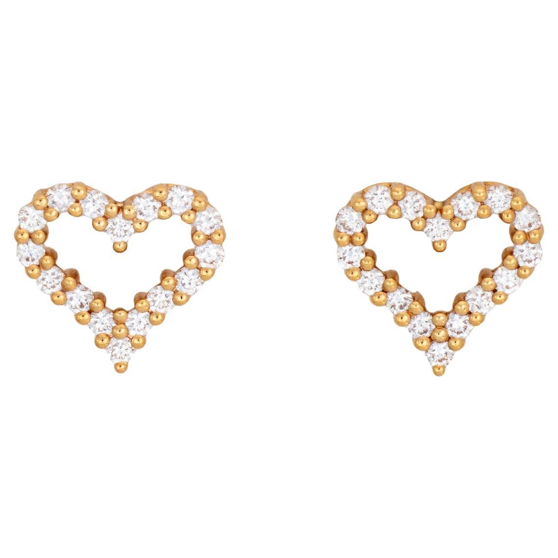 Tiffany & Co. Orecchini con diamanti a cuore Extra Mini Estate in oro rosa 18k