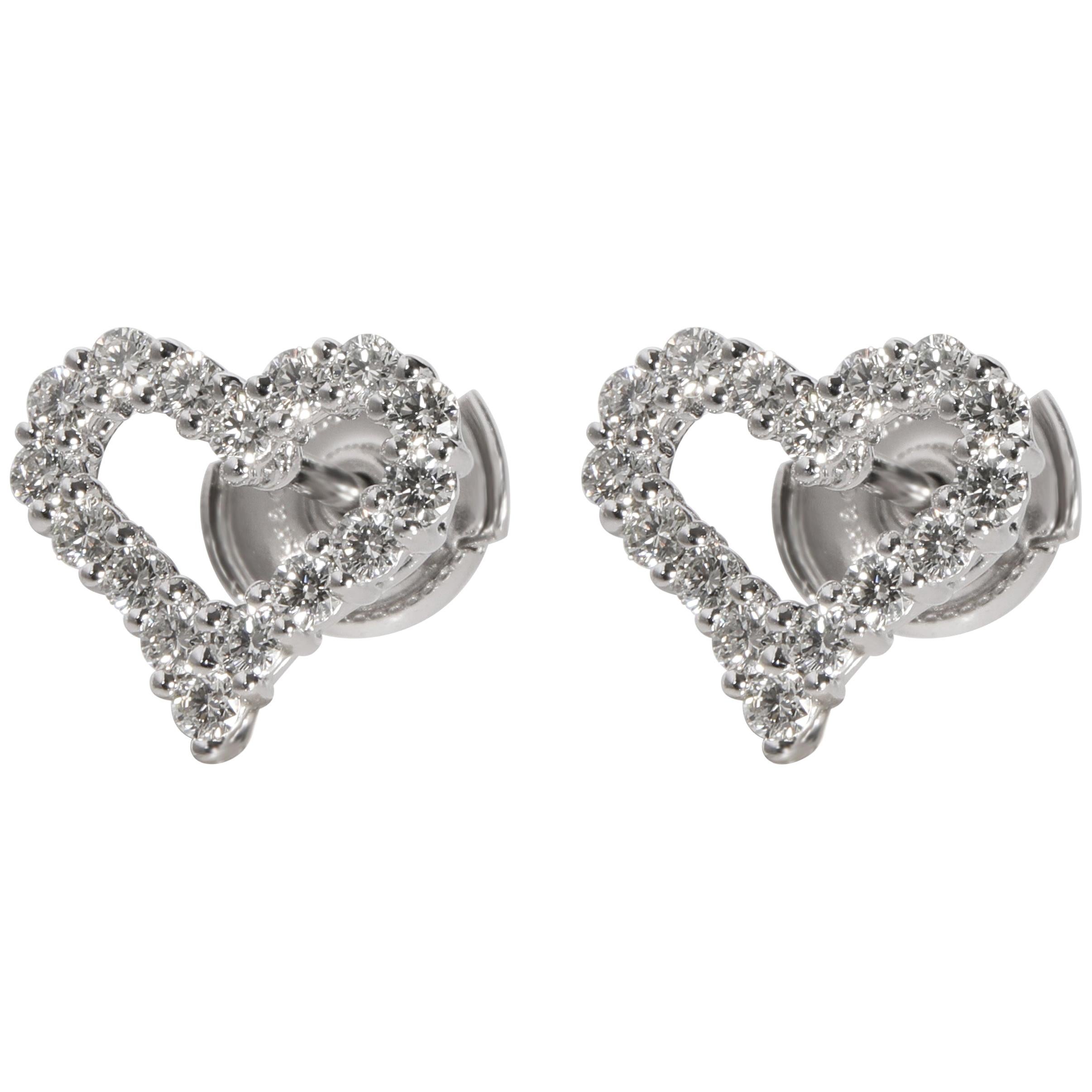 Tiffany & Co. Diamond Heart Earrings in Platinum 0.57 Carat