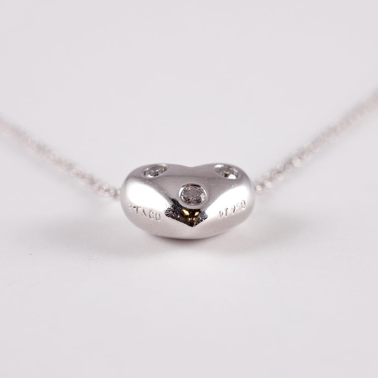 Tiffany & Co. Diamond Heart Necklace in Platinum In Good Condition For Sale In Dallas, TX
