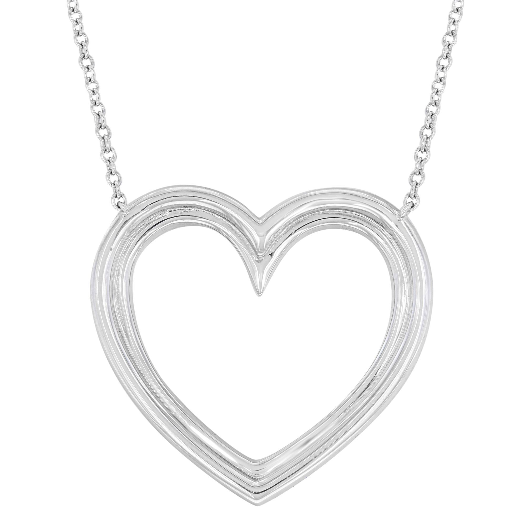 Tiffany and Co. Diamond Heart Necklace Platinum 0.57 Cttw For Sale at