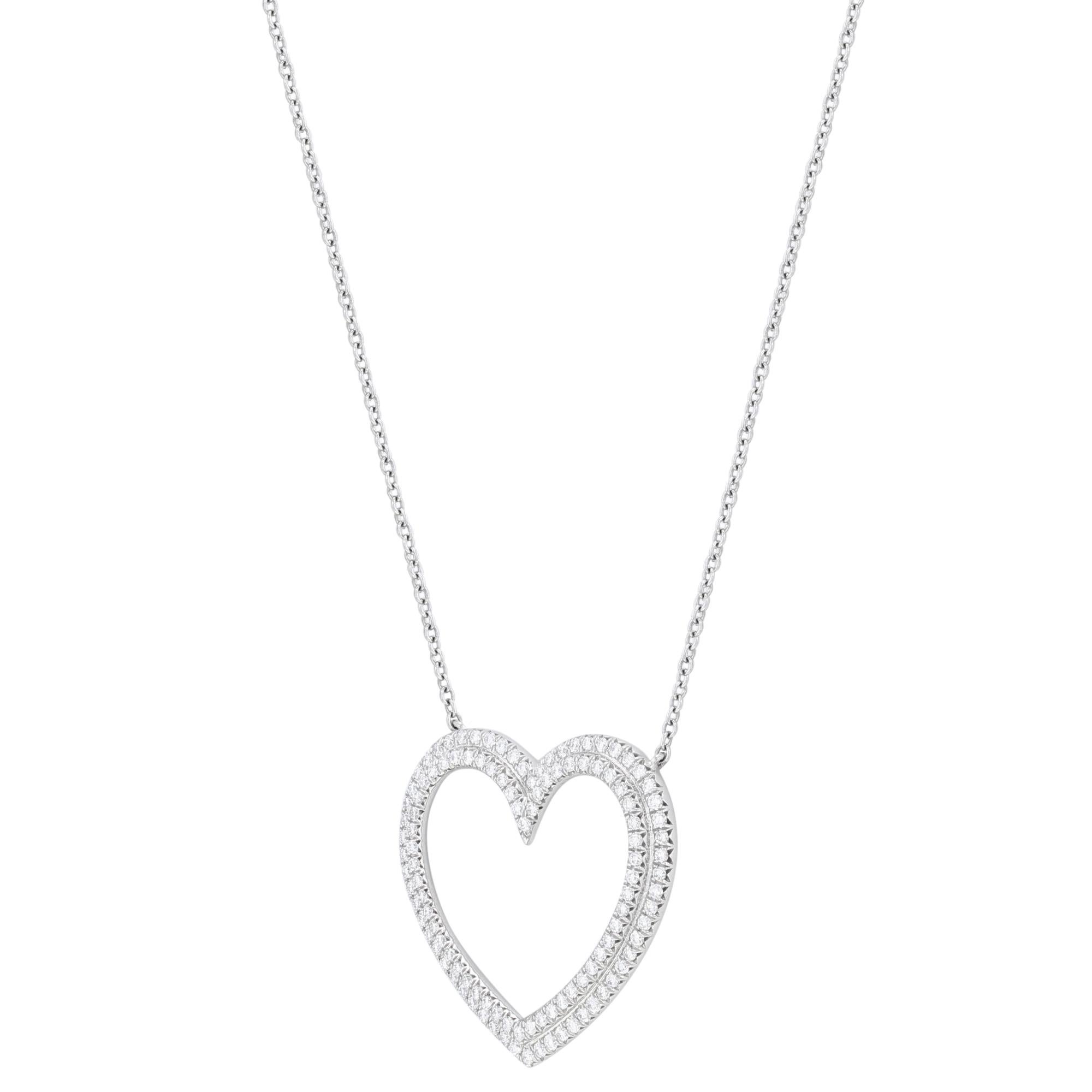 Tiffany and Co. Diamond Heart Necklace Platinum 0.57 Cttw For Sale at