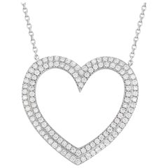 Tiffany & Co. Diamond Heart Necklace Platinum 0.57 Cttw