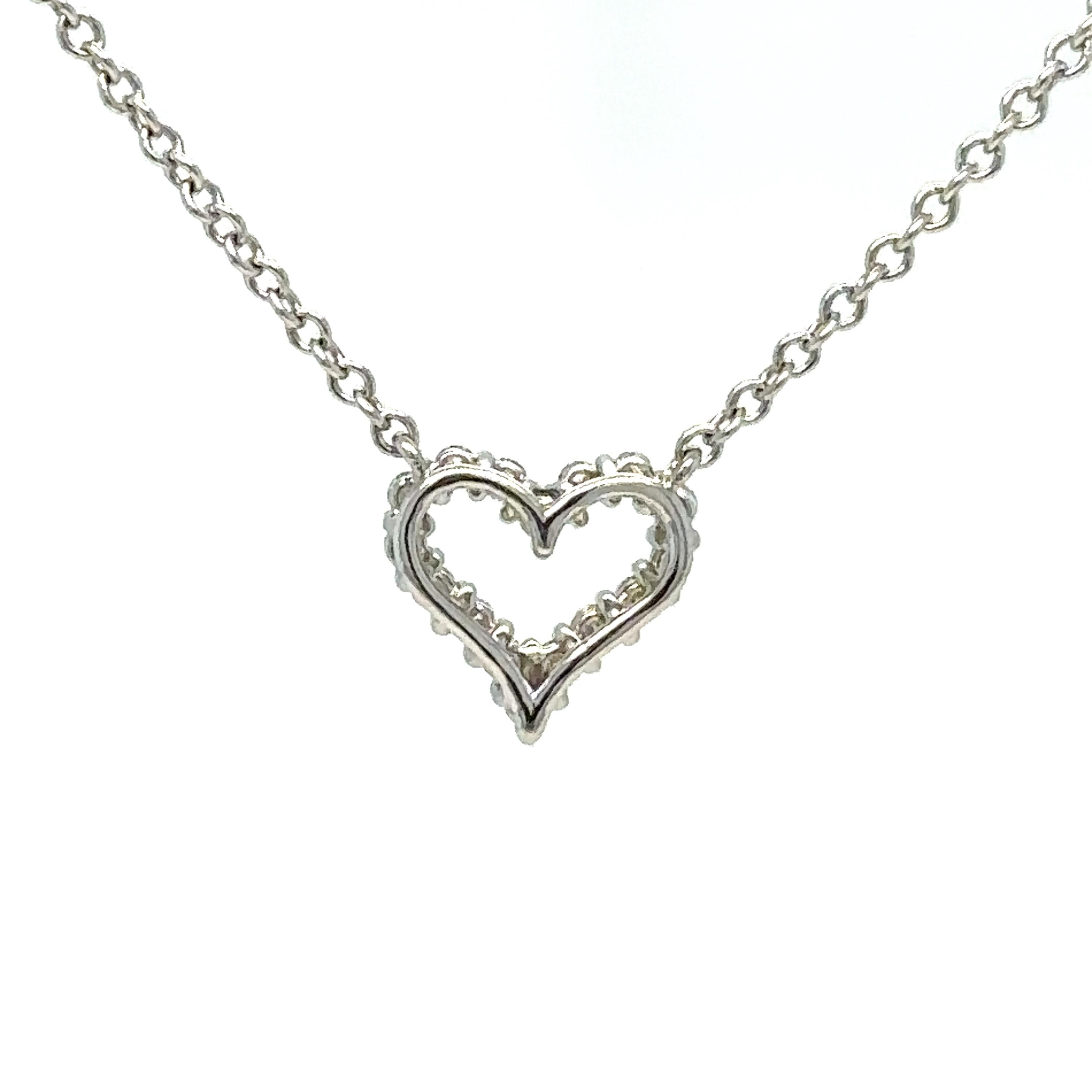 Tiffany & Co. Diamond Heart Pendant 0.20 Carat 4
