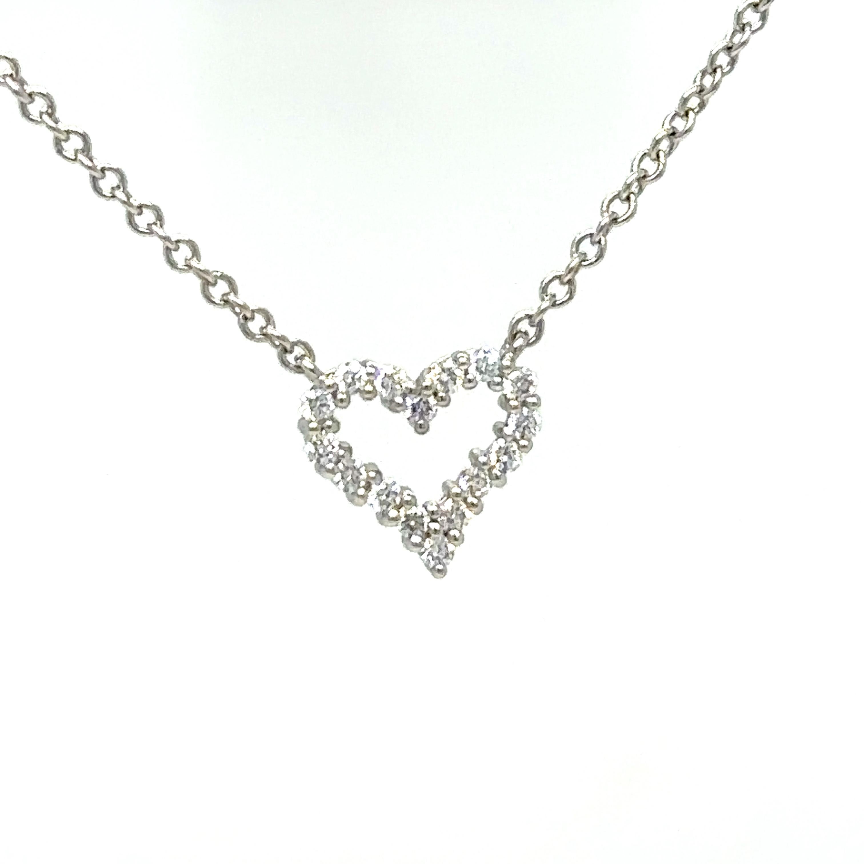 Brilliant Cut Tiffany & Co. Diamond Heart Pendant 0.20 Carat