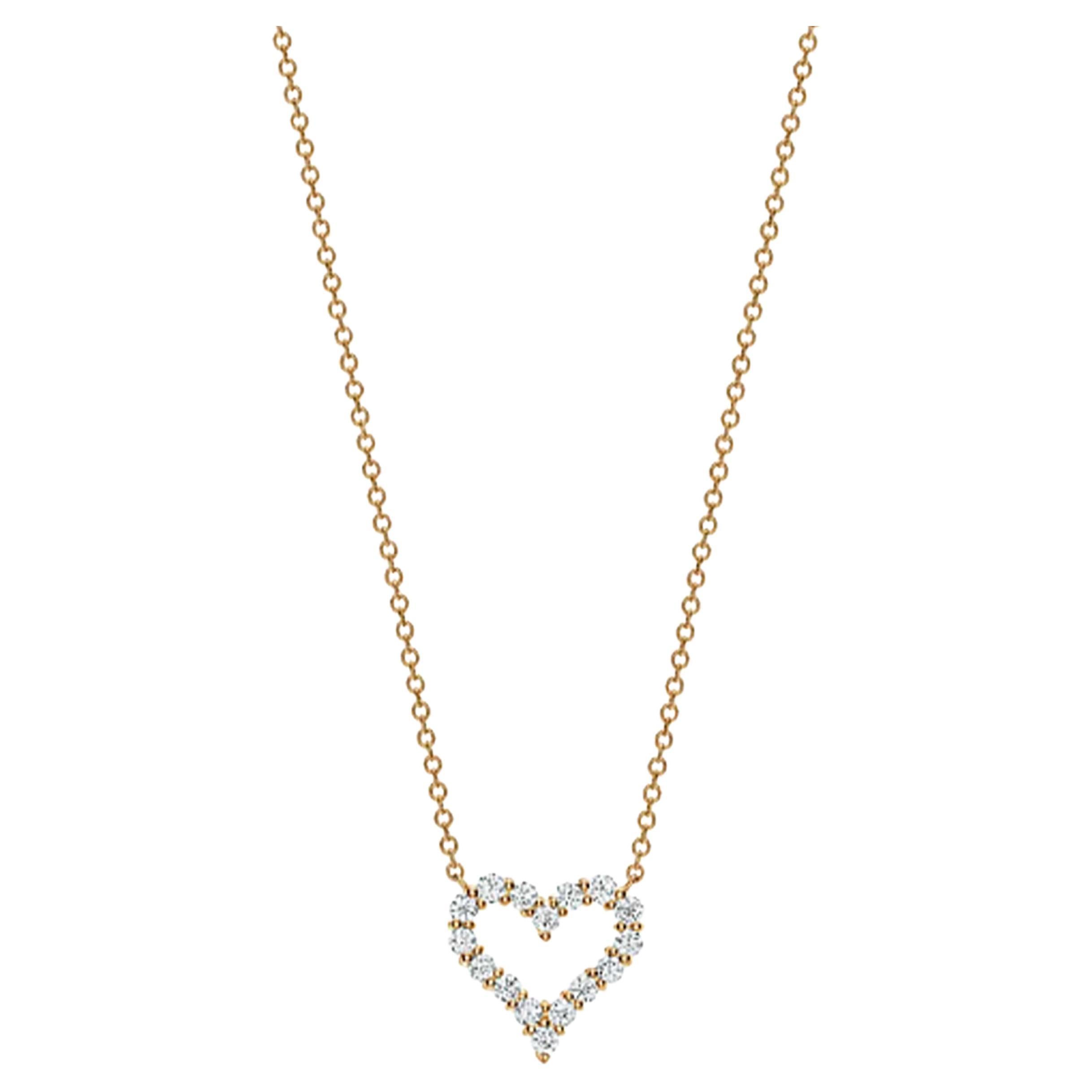 Tiffany & Co. Diamond Heart Pendant 18k Gold