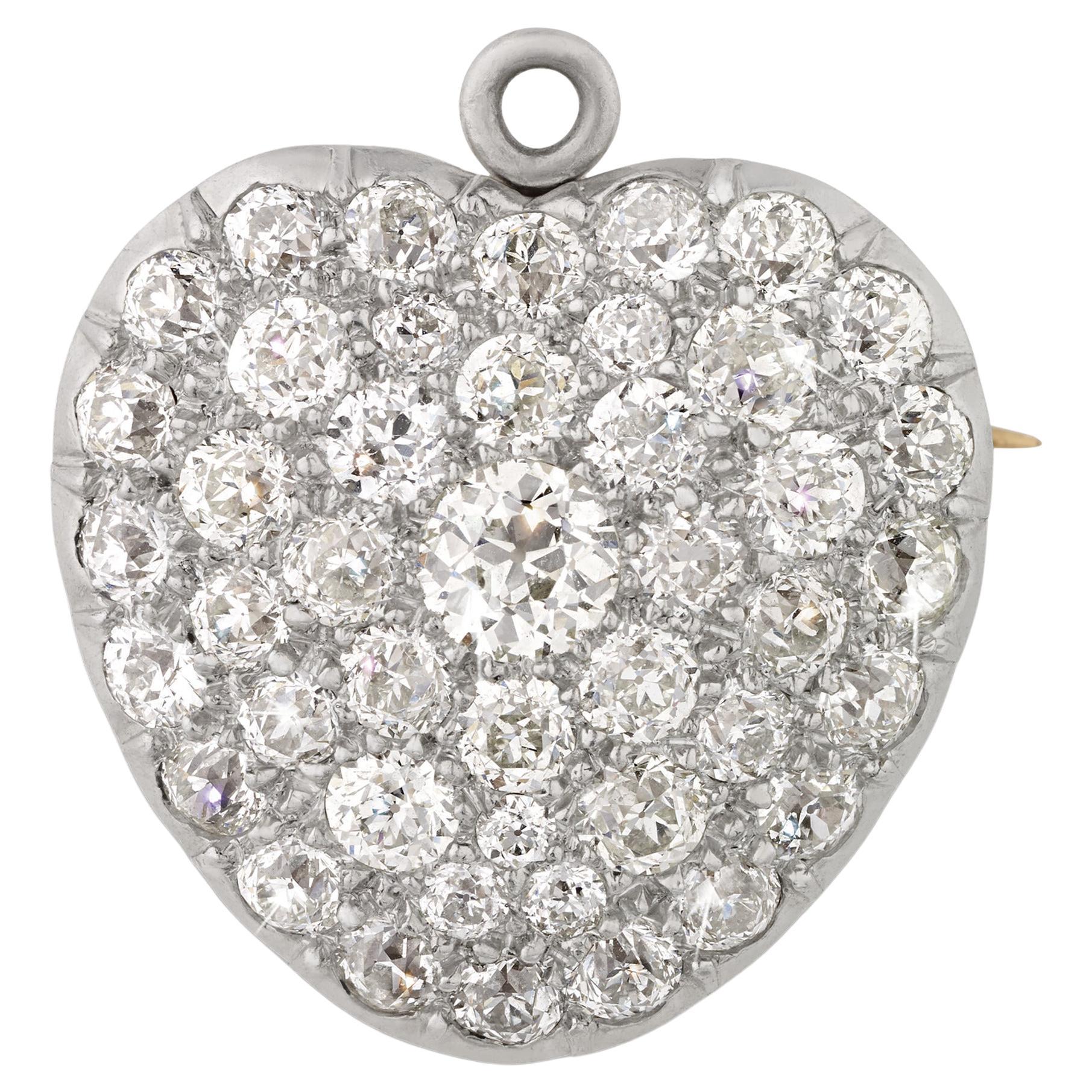 Tiffany & Co. Diamond Heart Pendant, 4.00 Carats For Sale