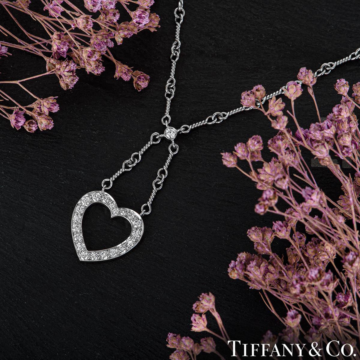 Round Cut Tiffany & Co. Diamond Heart Pendant .65 Carat