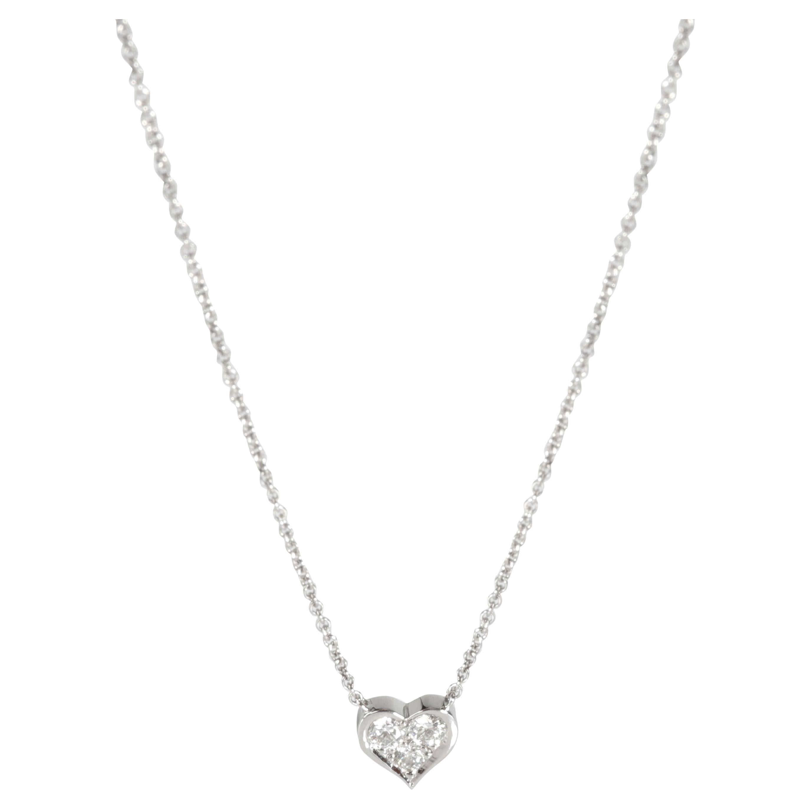 Tiffany & Co. Diamond Heart Pendant in Platinum 0.17 CTW