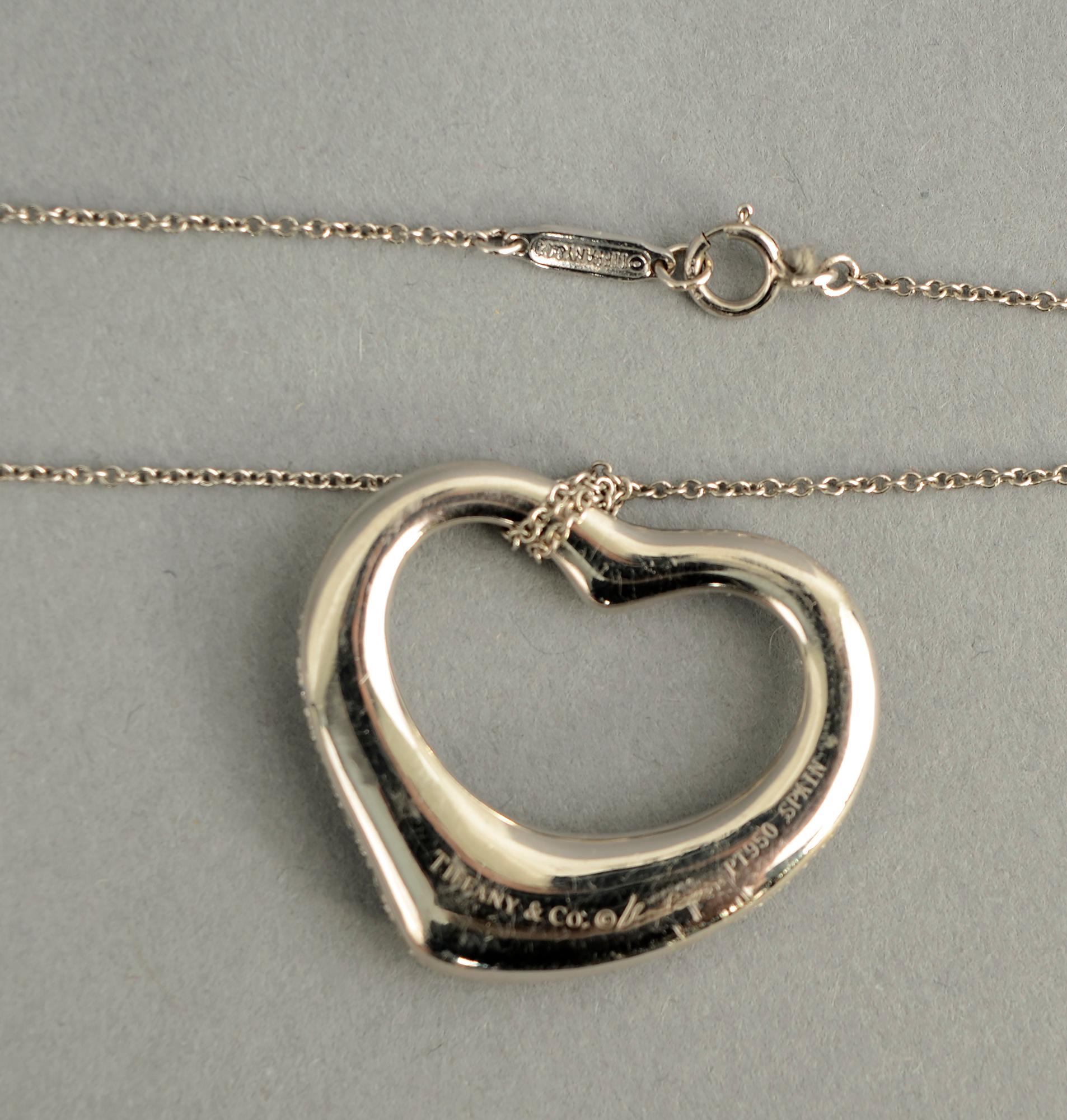 Modern Tiffany & Co. Diamond Heart Pendant Necklace For Sale