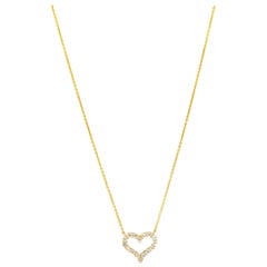 Tiffany 
Co. Diamond Heart Pendant Necklace in 18 Karat Yellow Gold
