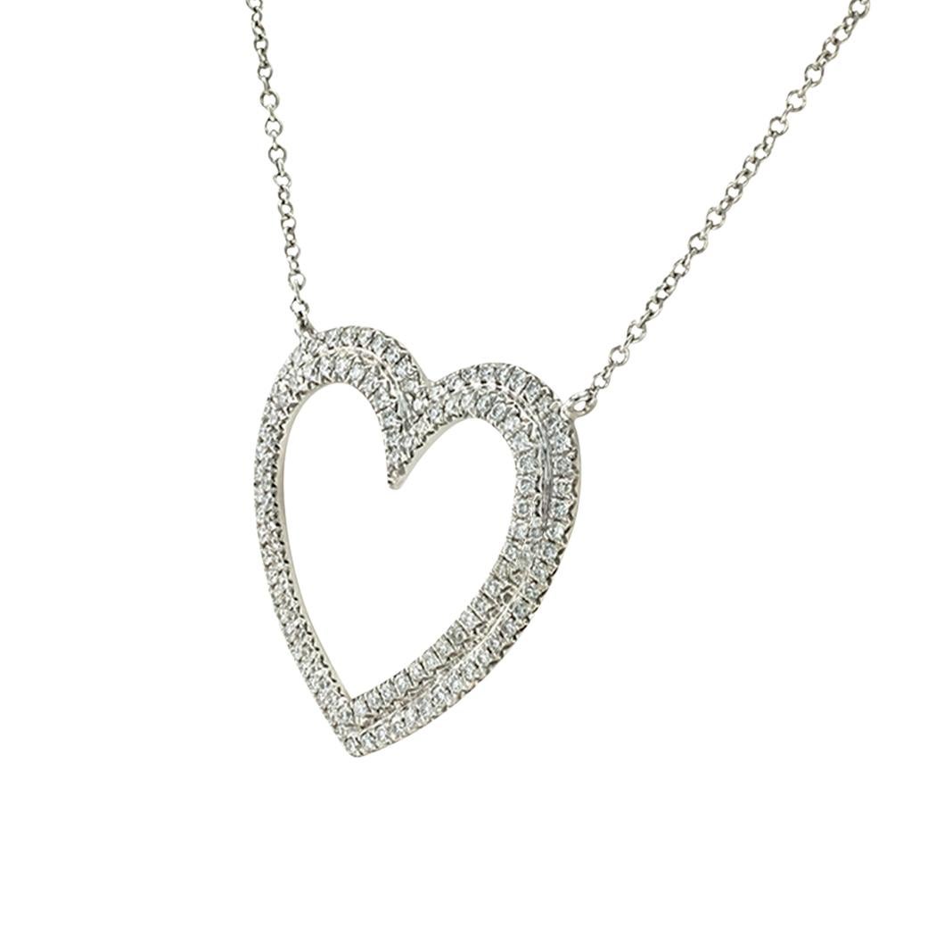 Contemporary Tiffany & Co Diamond Heart Platinum Necklace