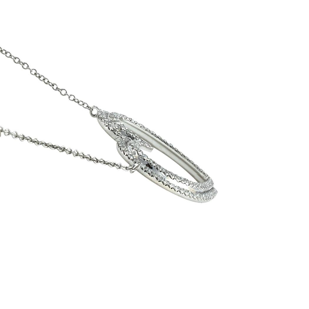 Tiffany & Co Diamond Heart Platinum Necklace In Good Condition In Los Angeles, CA