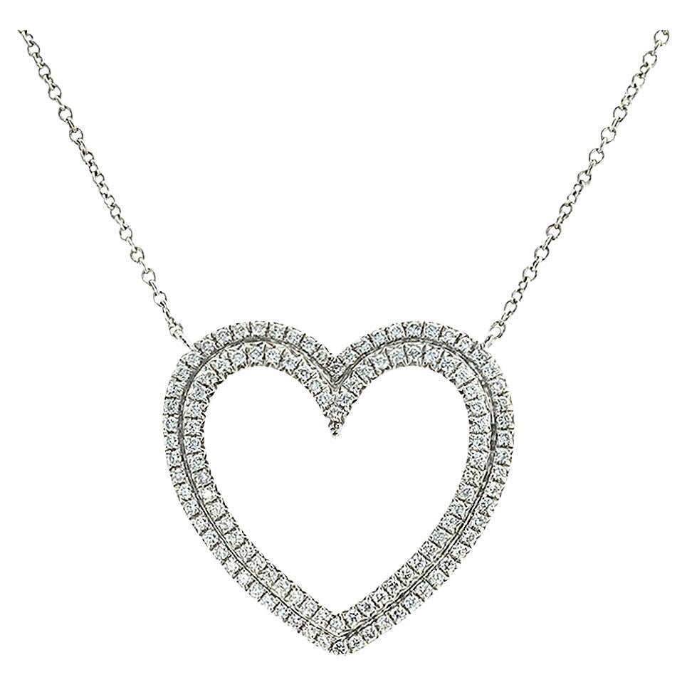 Tiffany & Co Diamond Heart Platinum Necklace
