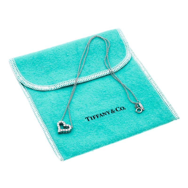 Tiffany & Co. Diamond Heart Platinum Pendant Necklace 1