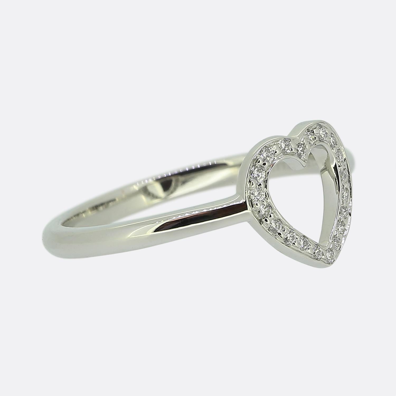 Brilliant Cut Tiffany & Co. Diamond Heart Ring For Sale