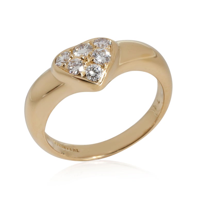 Tiffany and Co. Diamond Heart Ring in 18k Yellow Gold 0.22 CTW For Sale ...