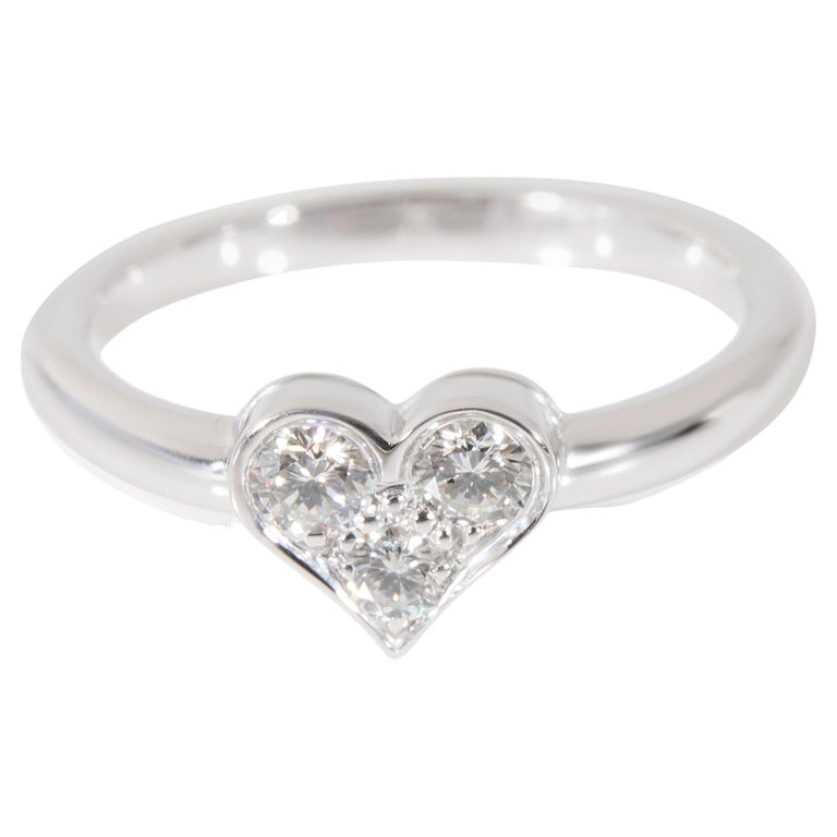 Tiffany and Co. Diamond Heart Ring in Platinum 0.17 CTW For Sale at 1stDibs