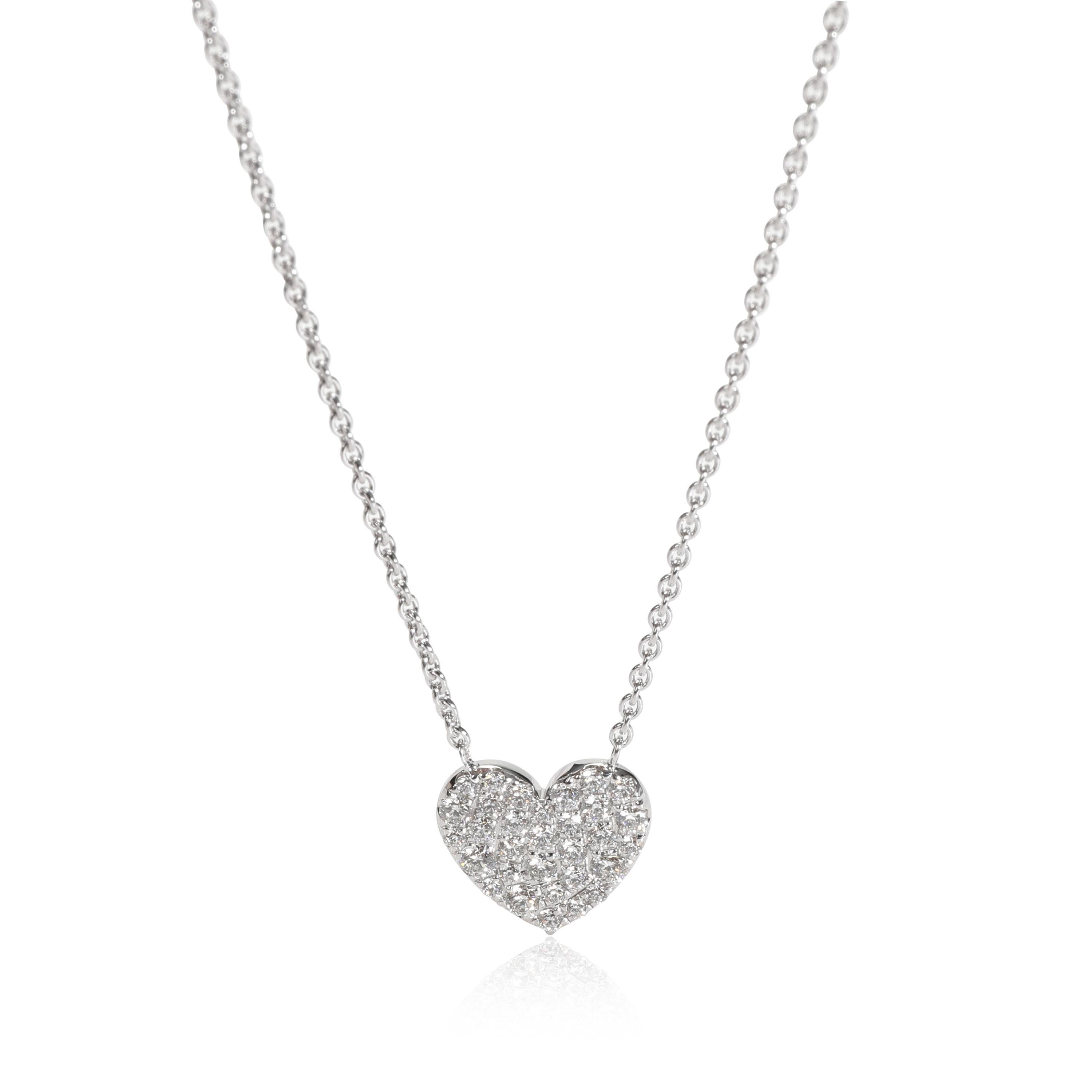 Women's Tiffany & Co. Diamond Heart Shaped Pendant in 18K White Gold 0.3 CTW