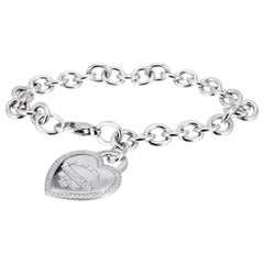 Tiffany & Co. Diamond Heart Tag Gold Bracelet