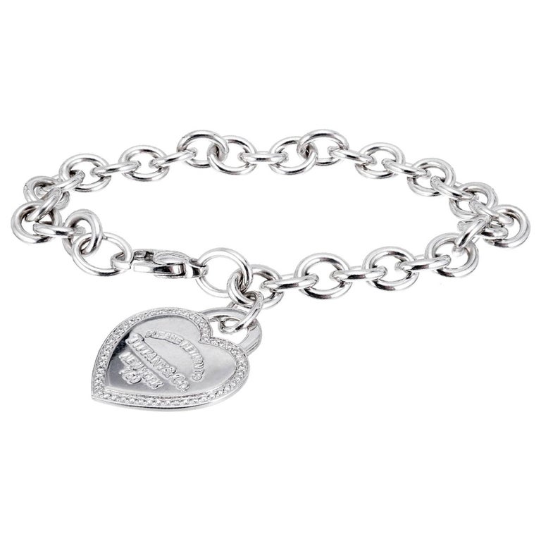 Tiffany and Co. Diamond Heart Tag Gold Bracelet at 1stDibs | tiffany and co  tag bracelet, tiffany and co red heart bracelet