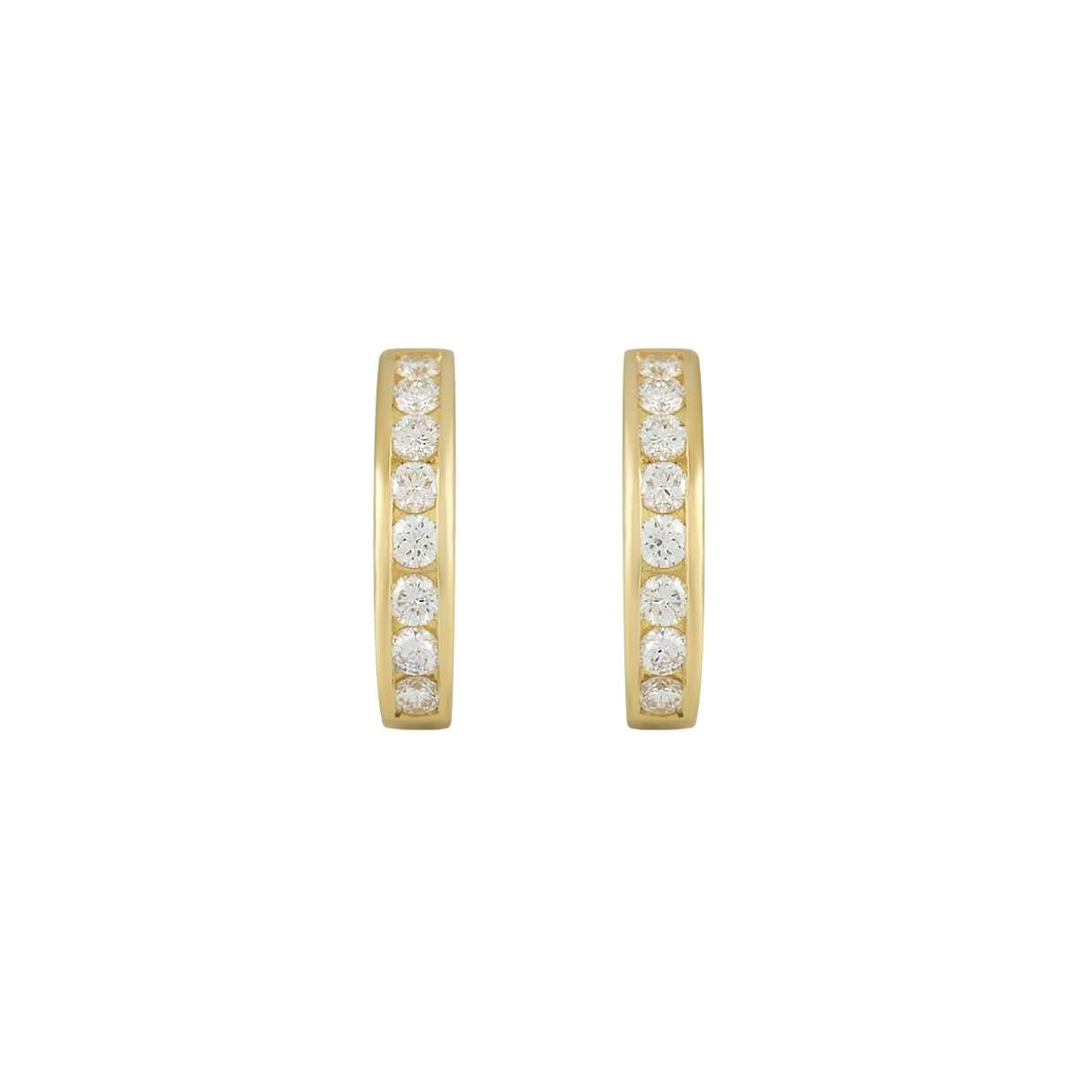 TIFFANY and CO. Etoile Platinum and Diamond Pave Hoop Earrings at 1stDibs