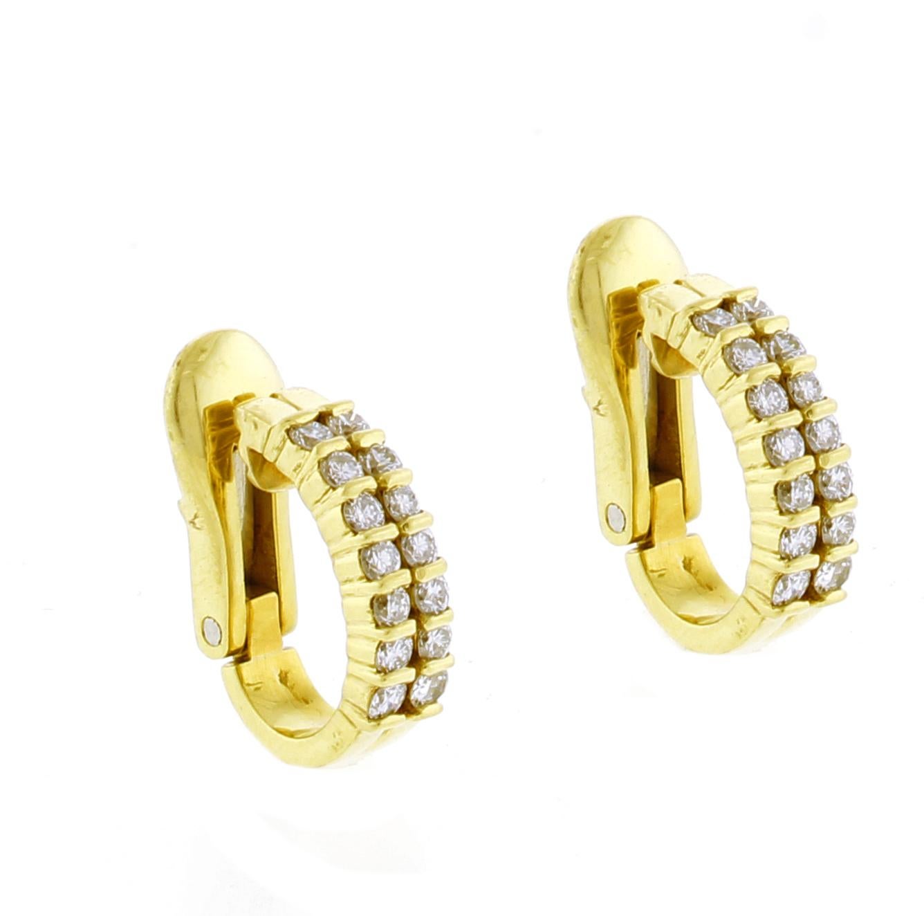 Tiffany and Co. Diamond Hoop Earrings at 1stDibs