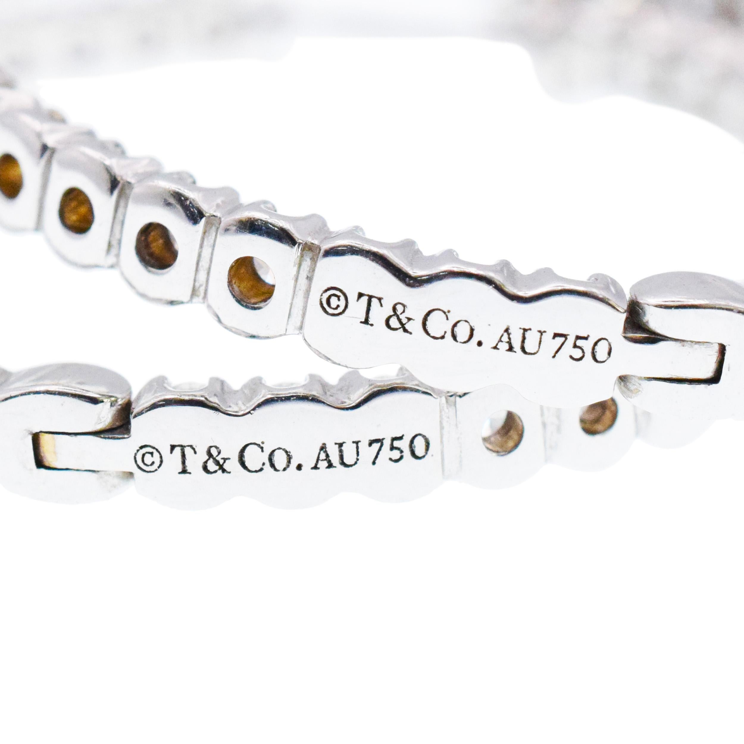 Tiffany & Co. Diamond Hoop Earrings In Excellent Condition In New York, NY