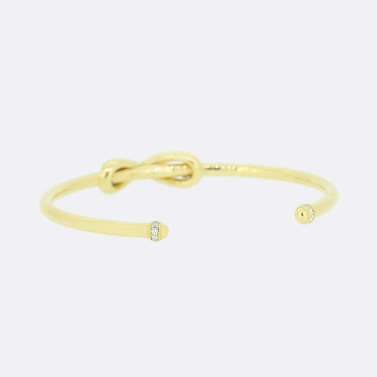 Tiffany & Co. Diamond Infinity Cuff Bangle In Good Condition In London, GB
