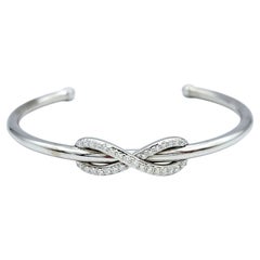 Tiffany & Co. Diamond Infinity Cuff Bracelet in Polished 18 Karat White Gold