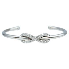 Tiffany & Co. Diamond Infinity Cuff Bracelet in Polished 18 Karat White Gold