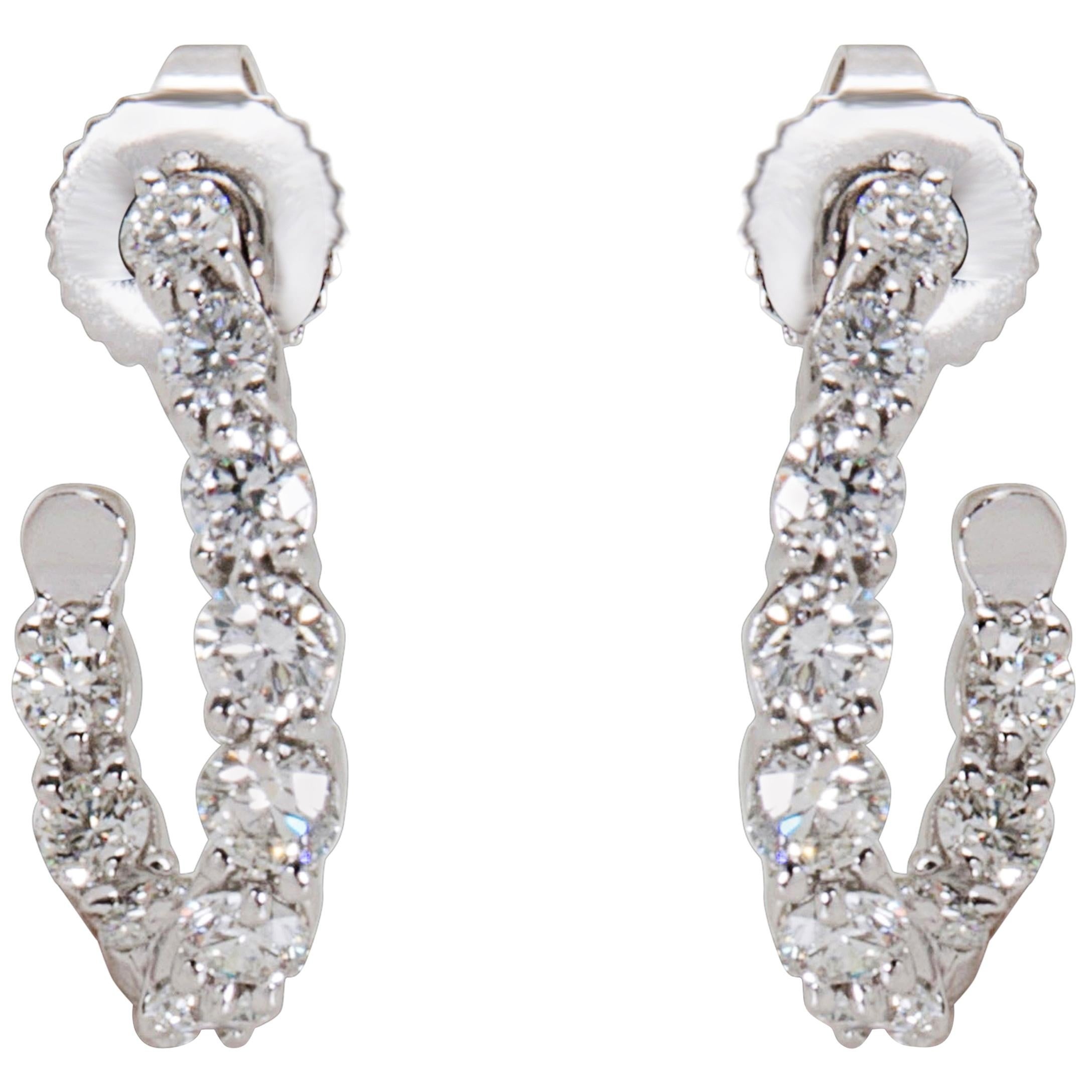 Tiffany & Co. Diamond Inside Out Hoop Earrings in Platinum '1.10 Carat'