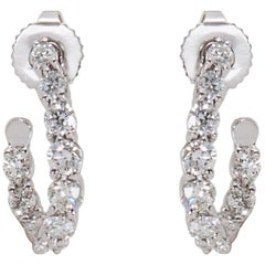 Tiffany & Co. Diamond Inside Out Hoop Earrings in Platinum '1.10 Carat'