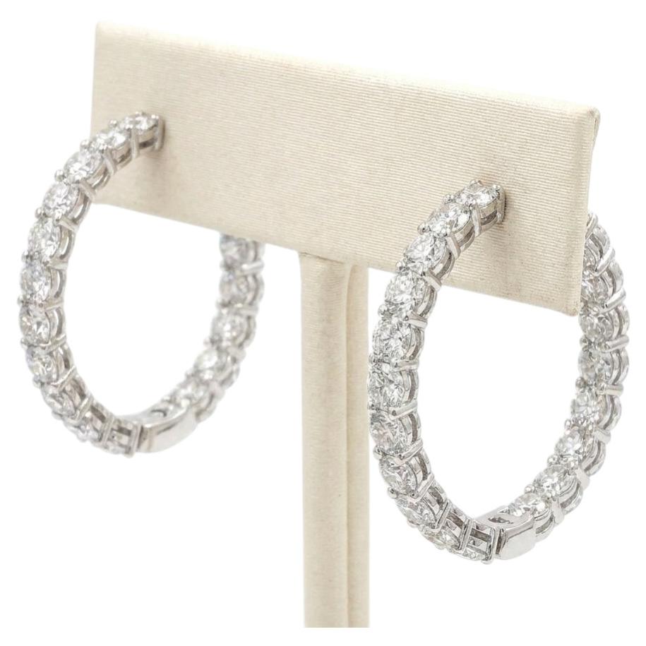 Tiffany & Co. Pendientes de platino con aro interior de diamantes en venta