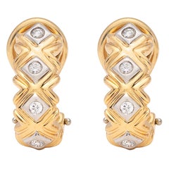 Vintage Tiffany & Co. Diamond J-Hoop Earrings