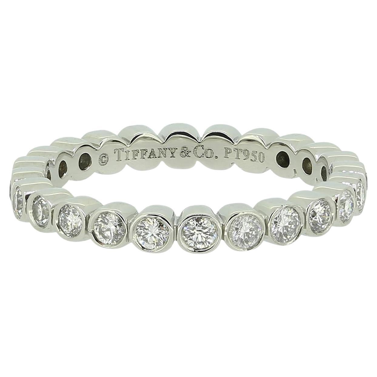 Tiffany & Co. Diamond Jazz Eternity Band Ring Size H 1/2 (47) For Sale