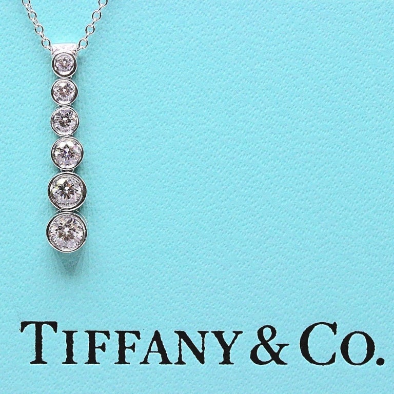 Tiffany and Co. Diamond Jazz Graduated Drop Pendant Necklace in